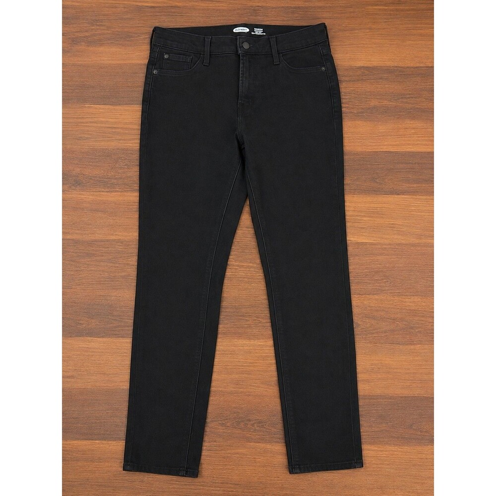 Old Navy Rockstar Super Skinny Jeans Women’s 10 Black High Rise Secret Slim...